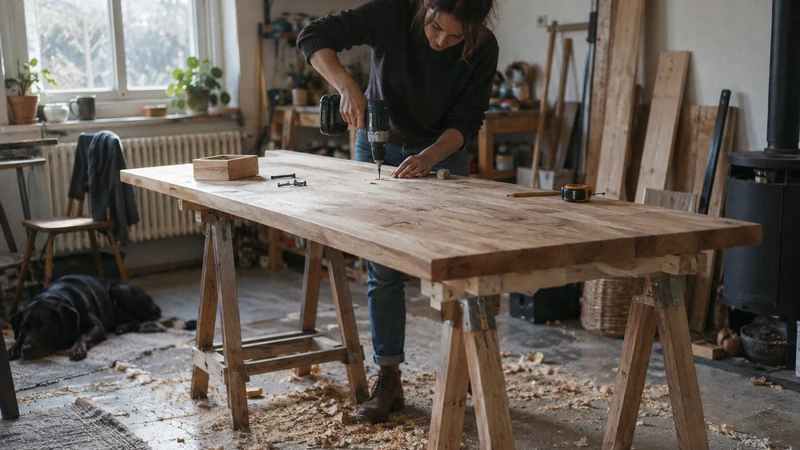 Créer une table unique avec un plan de travail : un projet DIY éco-responsable