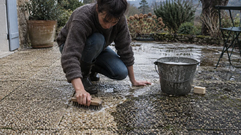 Nettoyage des dalles gravillonnées : astuces et solutions naturelles efficaces