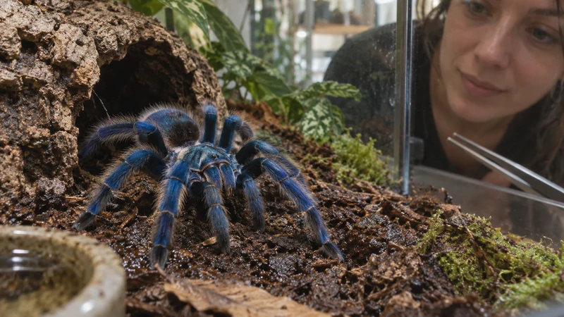 Mygale bleue : histoire fascinante et guide de l’élevage en captivité