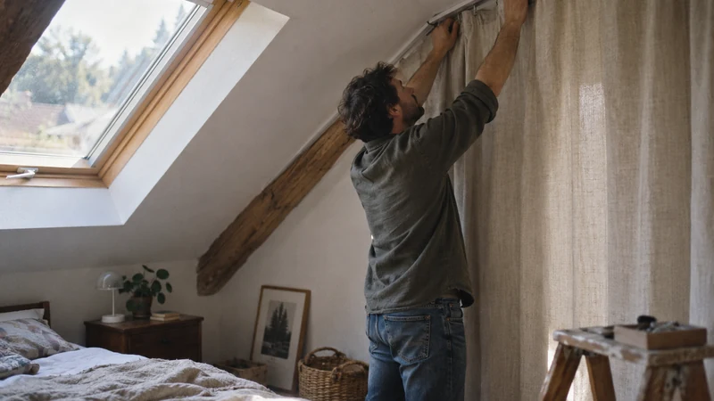 Rideau sous pente : astuces pour une pose réussie