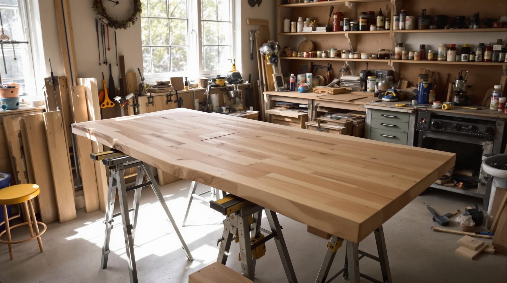 Créer une table unique avec un plan de travail : un projet DIY éco ...
